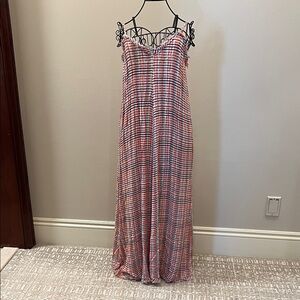 Versona Orange and Black Striped Maxi Dress